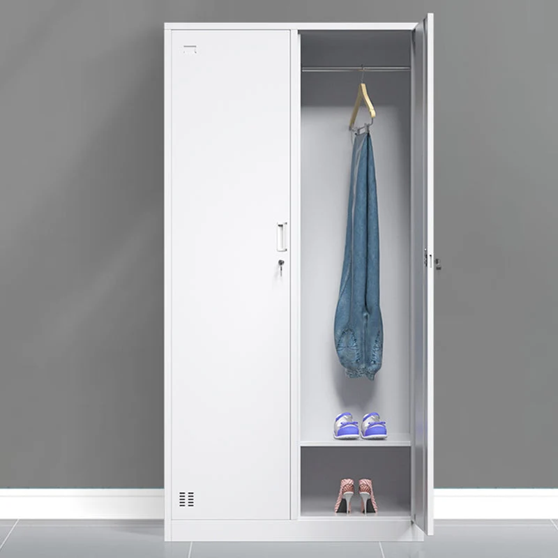 Contemporary Style Wardrobe Armoire Grey Steel Wardrobe Cabinet