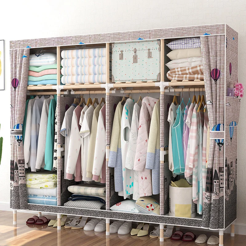 Modern Style Wardrobe Armoire Meringue Wood Frame Wardrobe,67"L x 17.7"W x 67"H