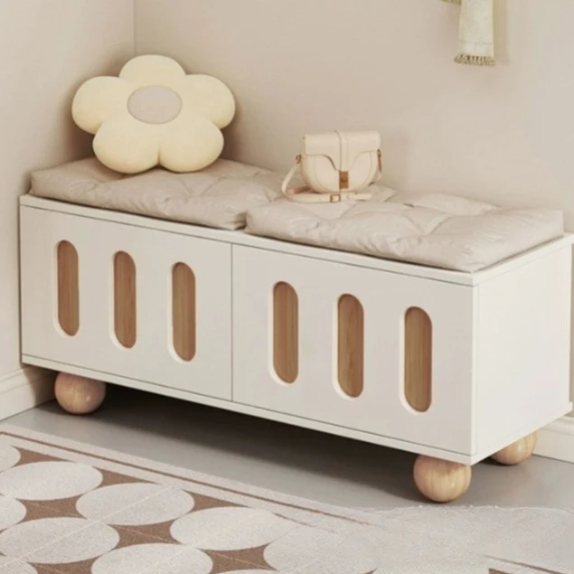 Contemporary Nordic MDF Multi-Function Shoe Bench 2-Tier Shoe Organizer Rack For Entryway