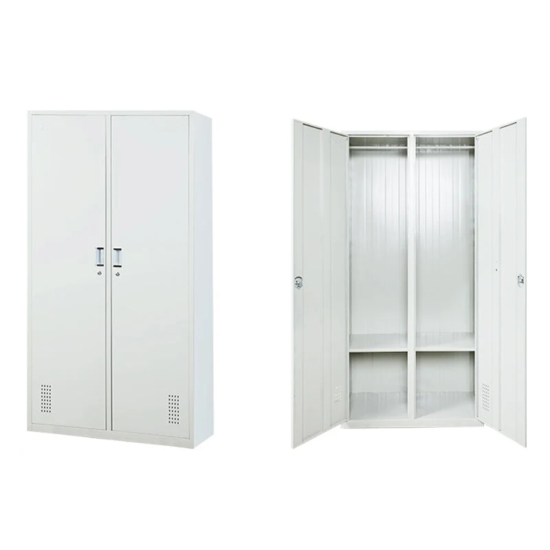 Modern Style Metal Wardrobe White Colour Freestanding Wardrobe Closet