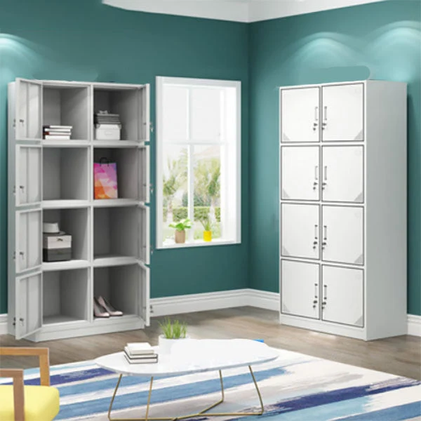 Contemporary Style Steel Wardrobe White Colour Wardrobe Closet with Lock
