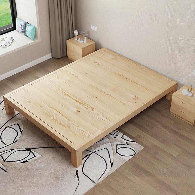 Solid Wood Standard Bed without Headboard and Footboard Bed