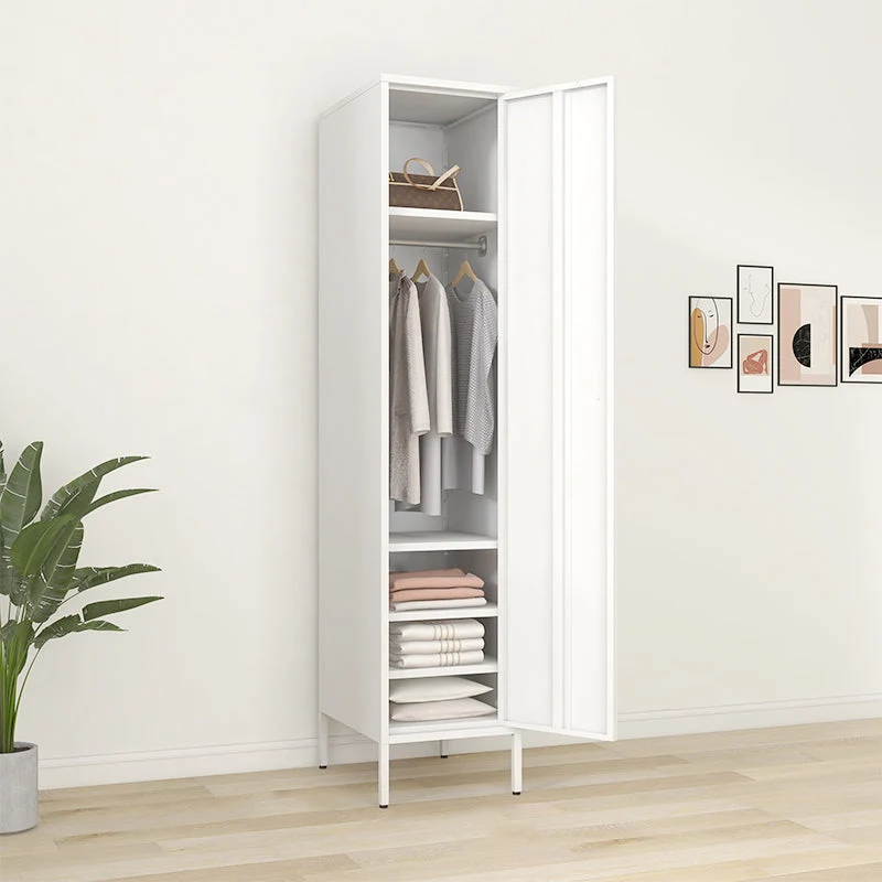 Contemporary Cabinet for Home Metallic Finish Storage Cabinet