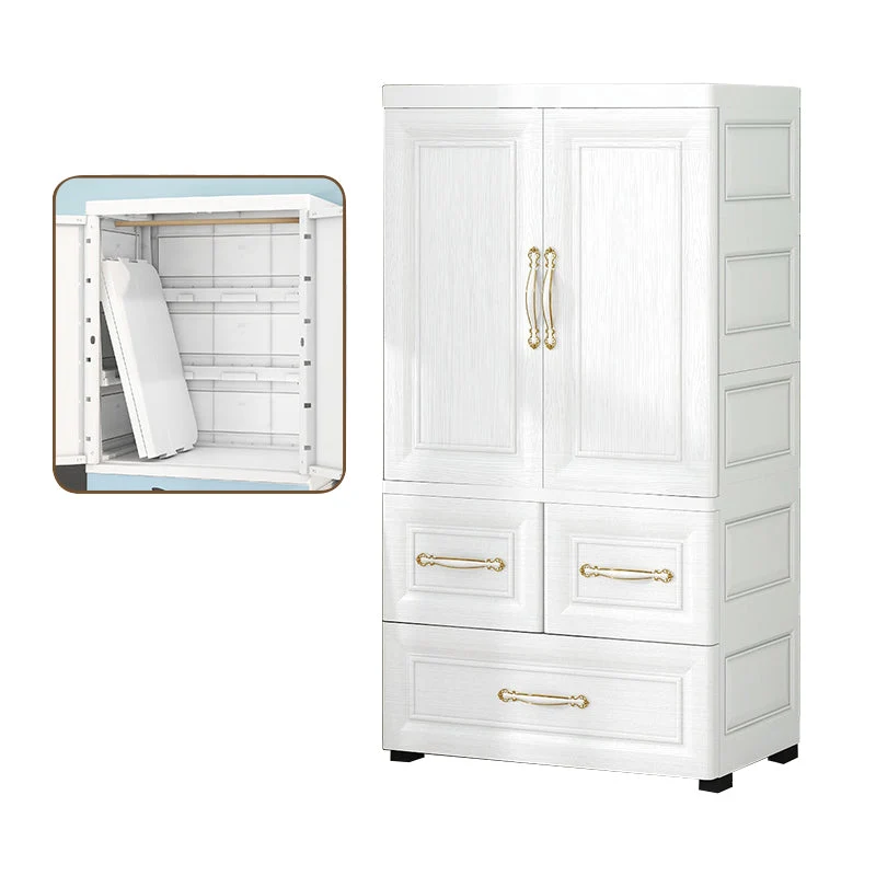 Modern Style Plastic Wardrobe Cloth Rod Included Wardrobe Closet