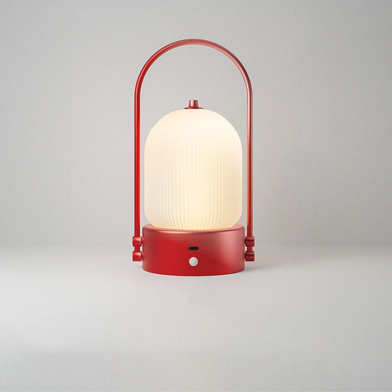 Modern Minimalist Oval Metal Iron Glass Inductive Portable USB LED Table Lamp For Bedroom