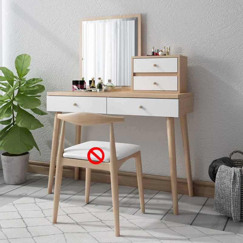 Bedroom Make-up Vanity in Natural Nordic Engineered Wood Dresser