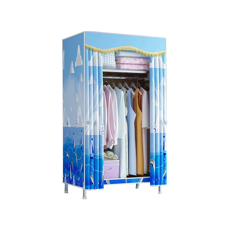 Modern Style Wardrobe Armoire Metal Bedroom Wardrobe Closet with Shelves