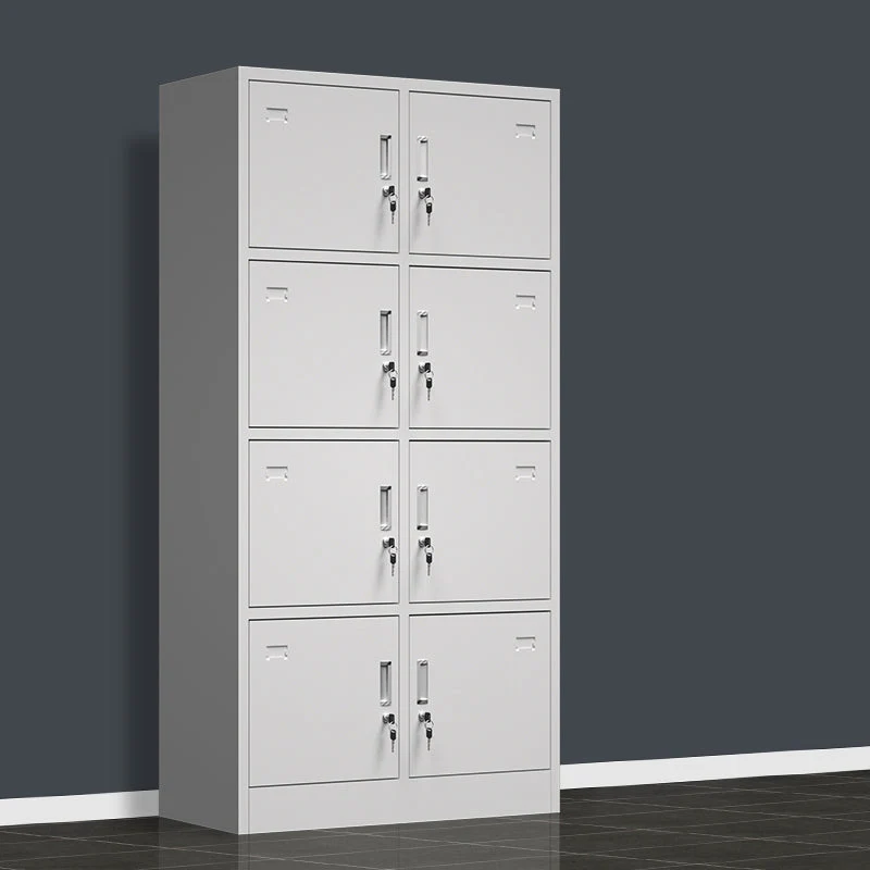 Gray Metal Cabinet for Bathroom Modern Storage Cabinet with Hinged Door