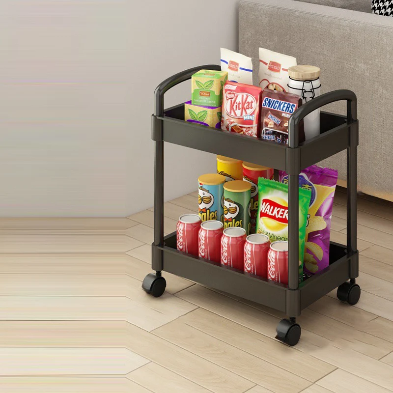 Modern Minimalist Rectangular Plastic Carbon Steel Side Table 2/3/4/5-Tier For Living Room