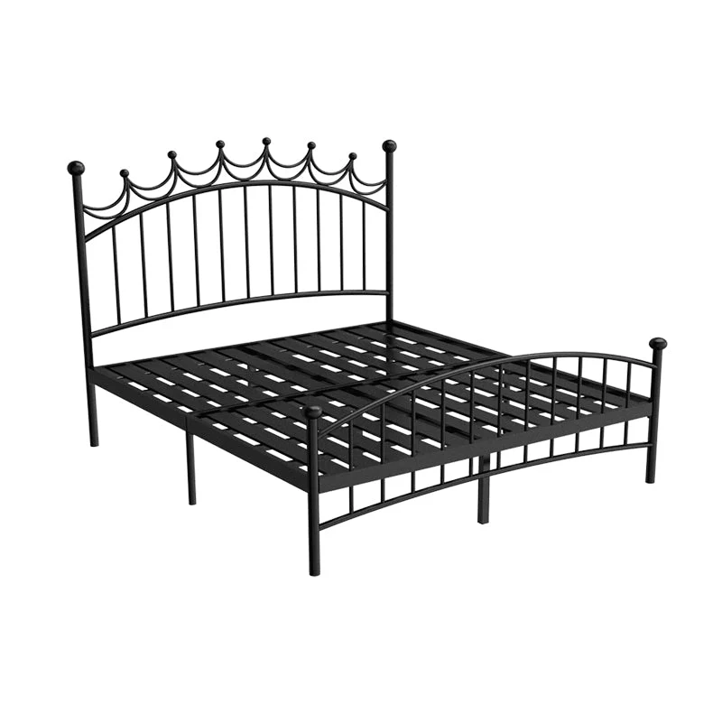Metallic Standard Bed Glam Open-Frame Bed with Arched Headboard