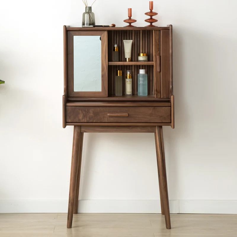 Traditional Vintage Wood Rectangular Makeup Vanity With 1-Drawer For Bedroom And Living Room