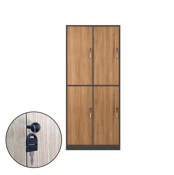 Contemporary Brown Storage Cabinet Manufactured Wood Hinged Door Cabinet