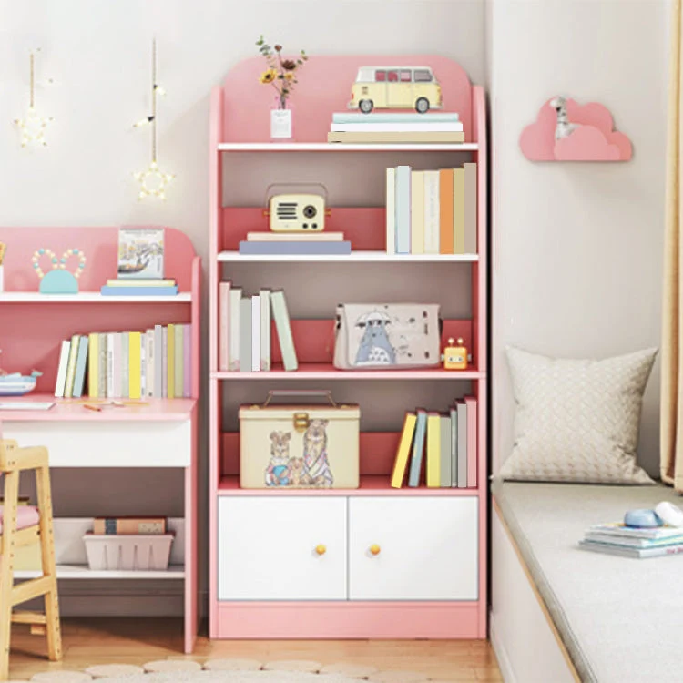 Modern Rectangle Bookcase Wooden Closed Back Bookshelf with Shelves