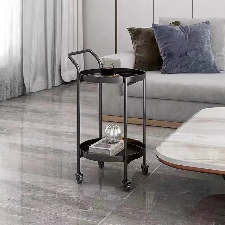 Contemporary Scandinavian Metal Mobile Round Side Table 2/3-Tiers For Living Room