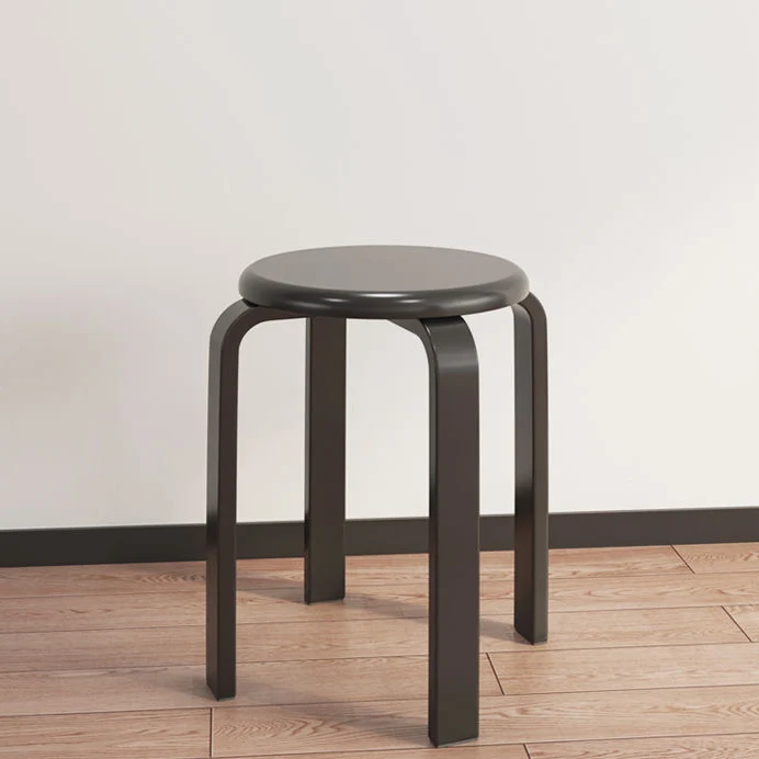 Modern Minimalist Medium-Density Fiberboard Solid Wood Round Curved Chair For Living Room