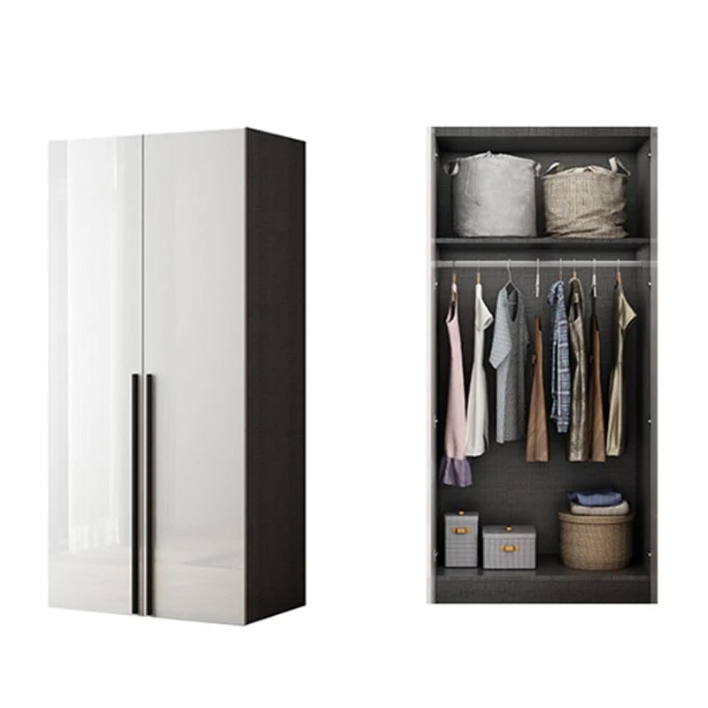Manufactured Wood Glossy White Cabinet Modern Storage Cabinet with Hinged Doors