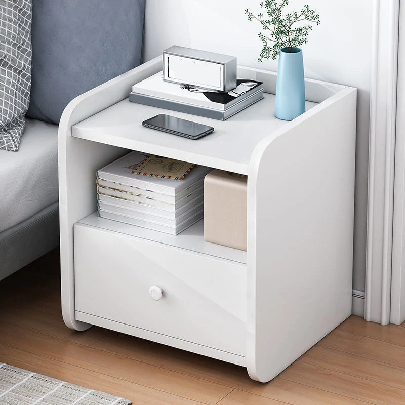 Contemporary Accent Table Nightstand Drawer Storage Night Table