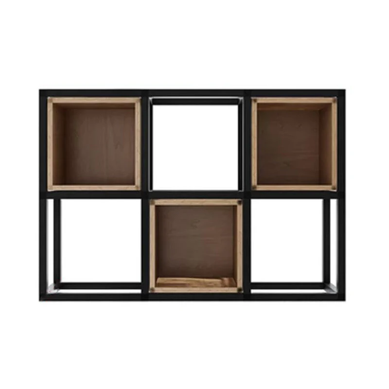 Industrial Style Bookcase Wall Mounted Bookshelf for Office and Study Room