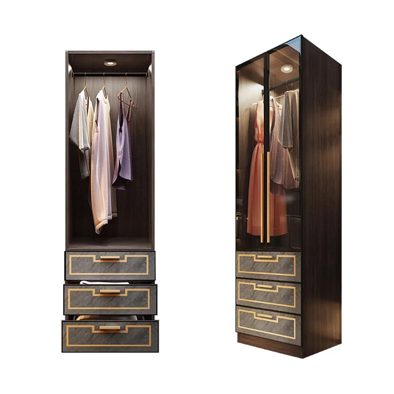 Mirrored Finish Cabinet with Grey Glass Doors Contemporary Interior Storage Cabinet