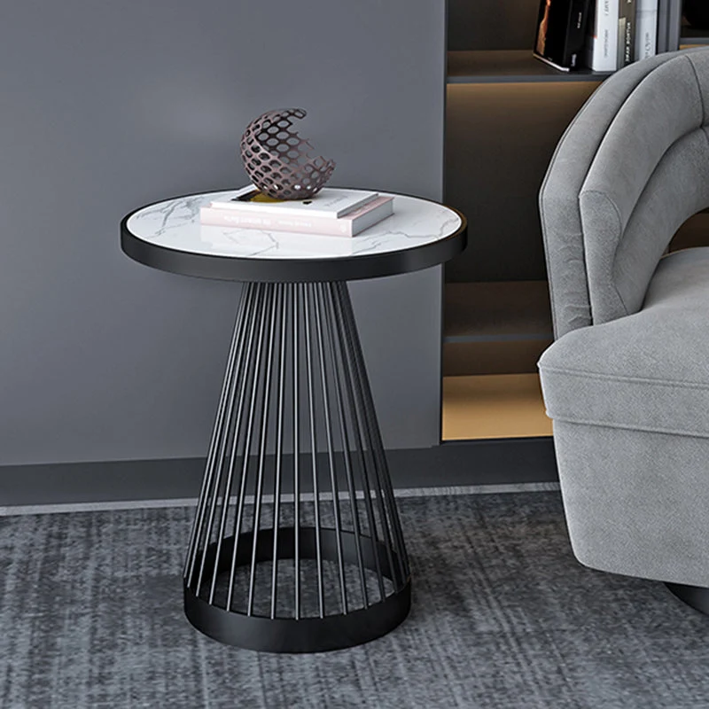 Glam Bedside Cabinet Stone Accent Table Nightstand for Bedroom