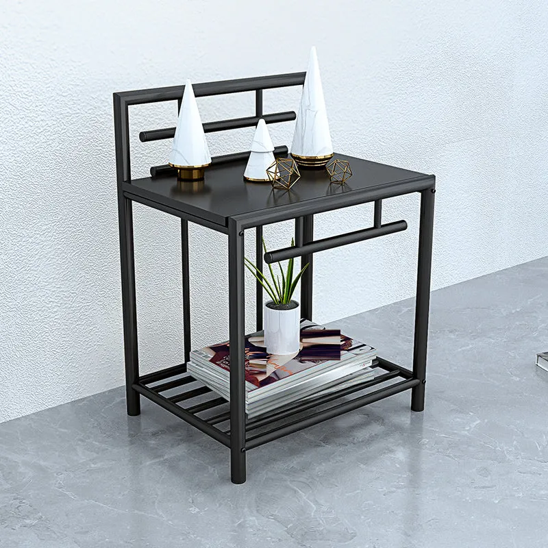 1 Shelf Glam Nightstand Metal Legs Included Night Table Open Storage ,23.6" Tall