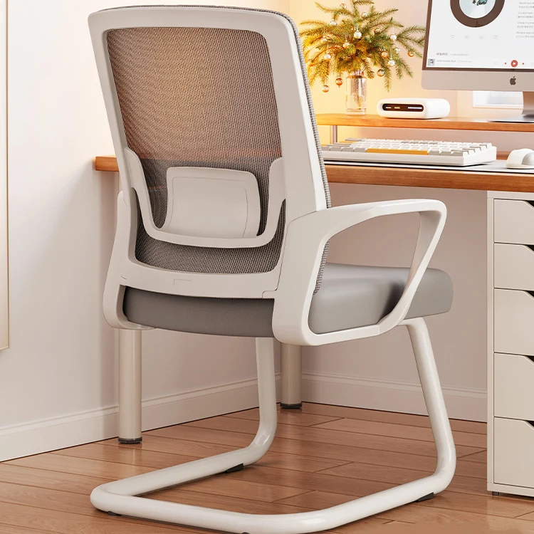 Contemporary Simplicity Square Mesh Fabric PP Steel Desk Chair Backrest Armrest For Study