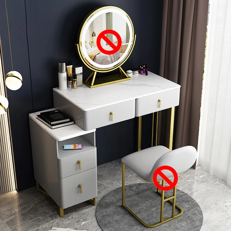 Bedroom Make-up Vanity 33.46" L Glam Dressing Table with 4 Drawers