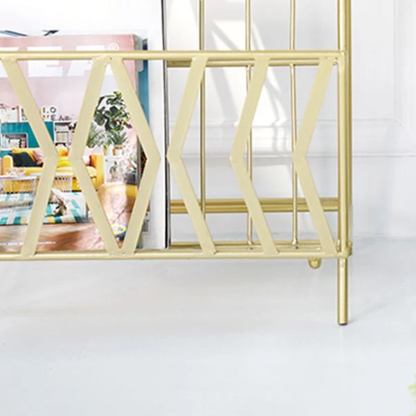 Contemporary Bookshelf Metal Vertical Shelf Bookcase for Living Room