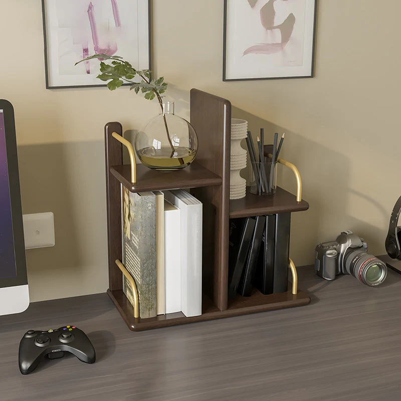Wooden Open Back Bookshelf Standard Contemporary Bookcase with Shelves