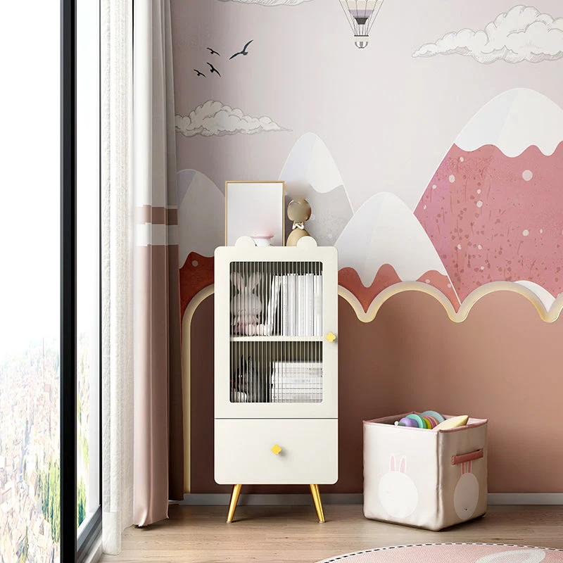 Contemporary Bookcase Closed Back Vertical Shelf Bookcase with Drawer Storage