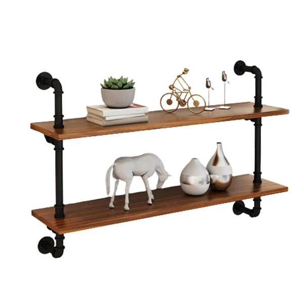 Contemporary Metal Bookshelf Natural Floating Shelf Bookcase for Study Room