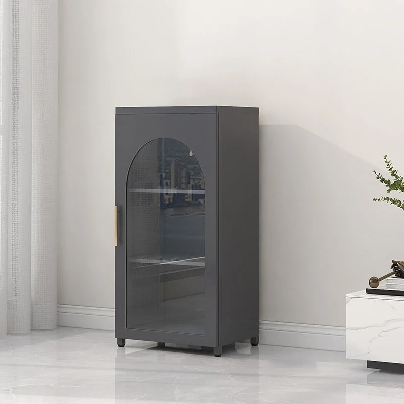 Scandinavian Metal Bookshelf Standard Closed Back Bookcase with Cabinets