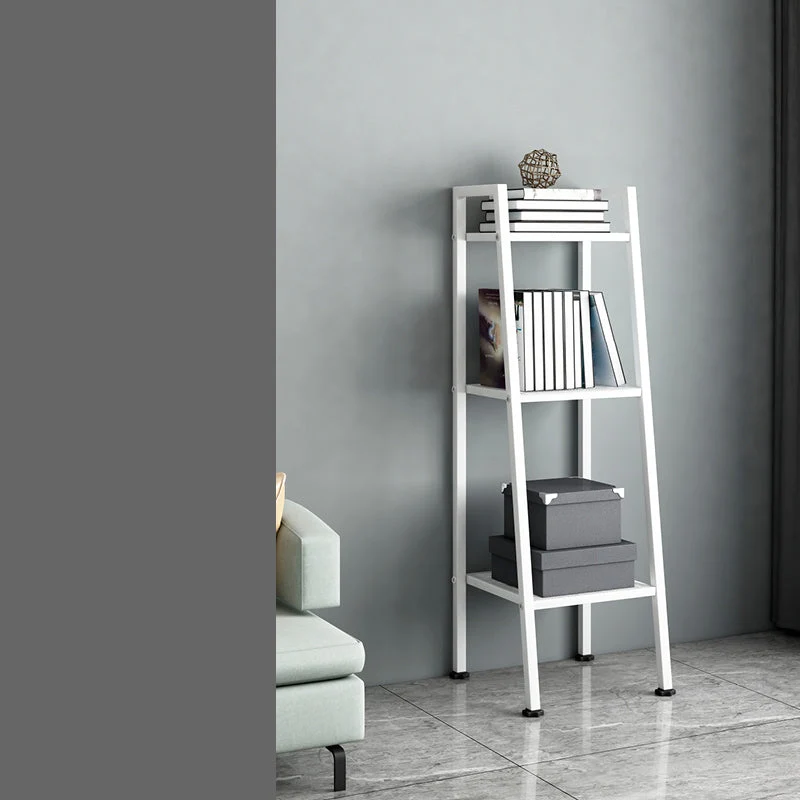 13.7" W Ladder Bookcase Open Storage Metal Bookshelf with Shelves