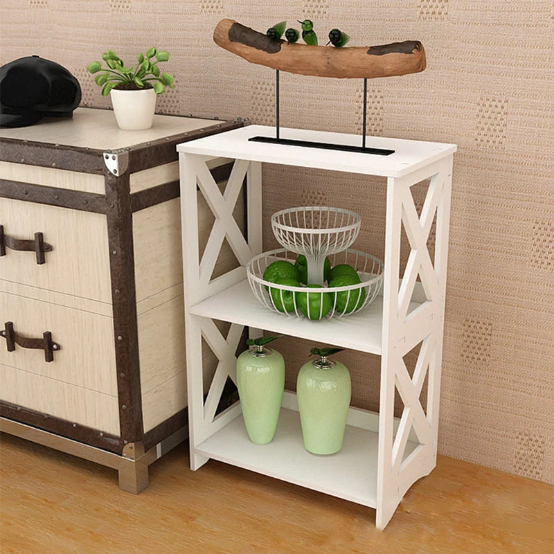 Plastics Modern Open Back White Bookcase , 9.4" W