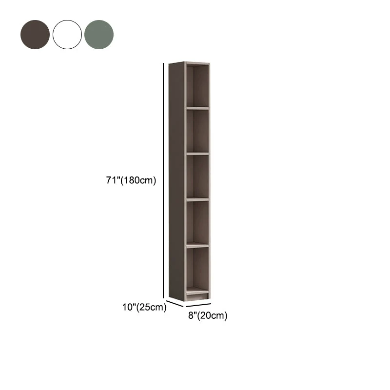 Contemporary Engineer Wood Bookshelf Closed Back Bookcase,8"L x 10"W x 71"H