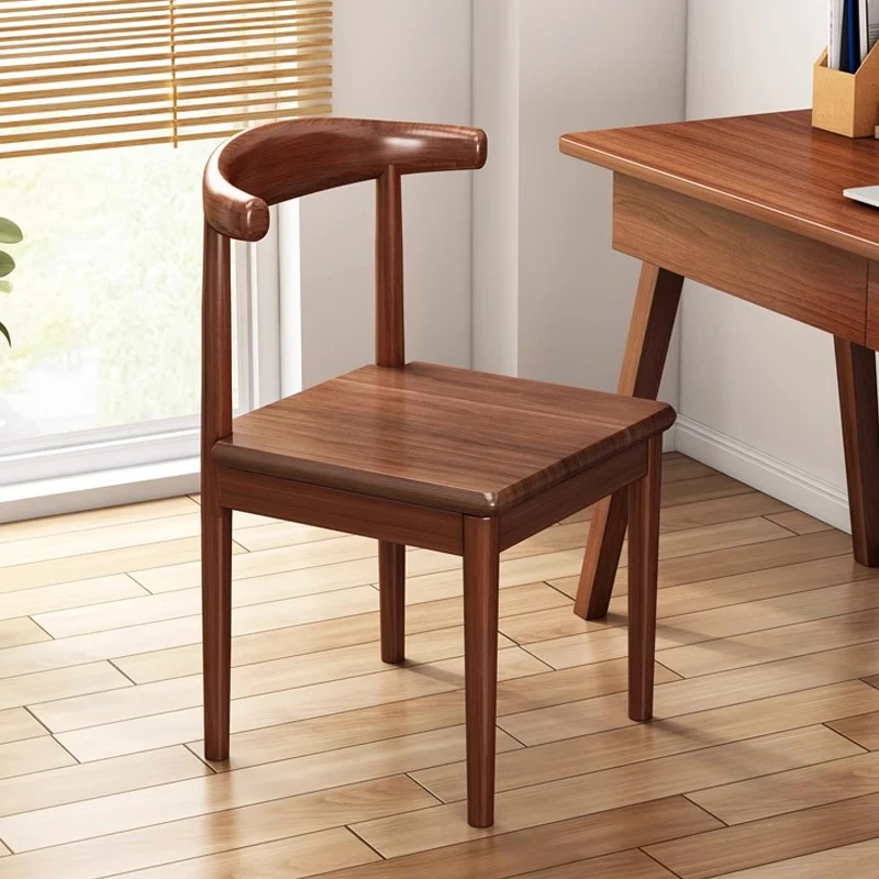 Contemporary Nordic Cow Corner Shape Square Upholstered Cotton Linen Fabric PU Leather Steel Frame Dining Chair Backrest For Dining Room