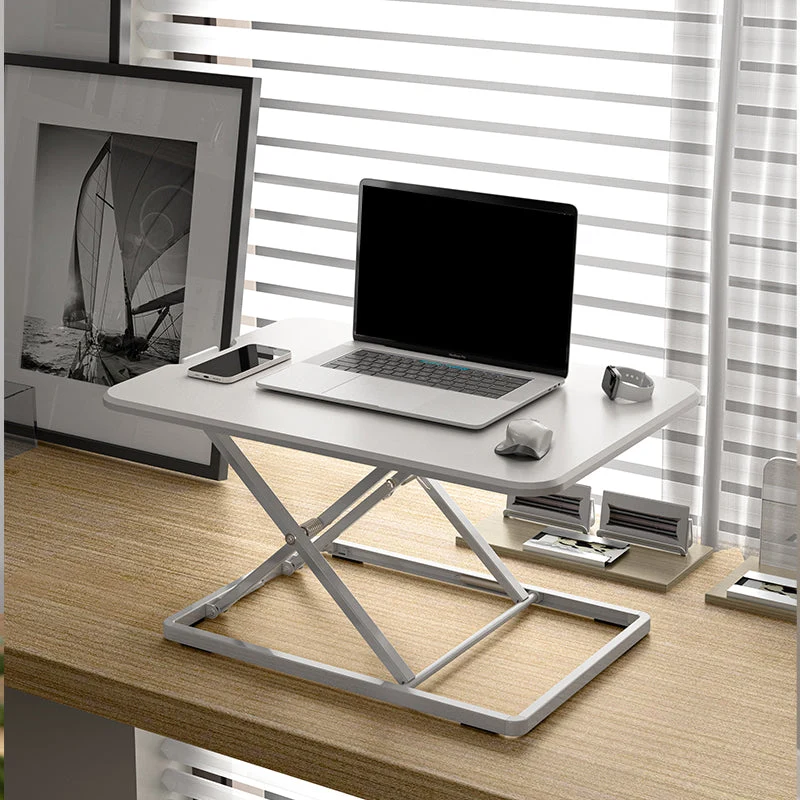 Rectangular Shaped Office Standing Desk Converter Wood in White/Black