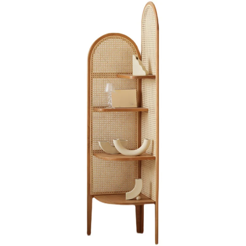 Contemporary Corner Bookshelf Wooden Closed Back Bookcase with Shelves