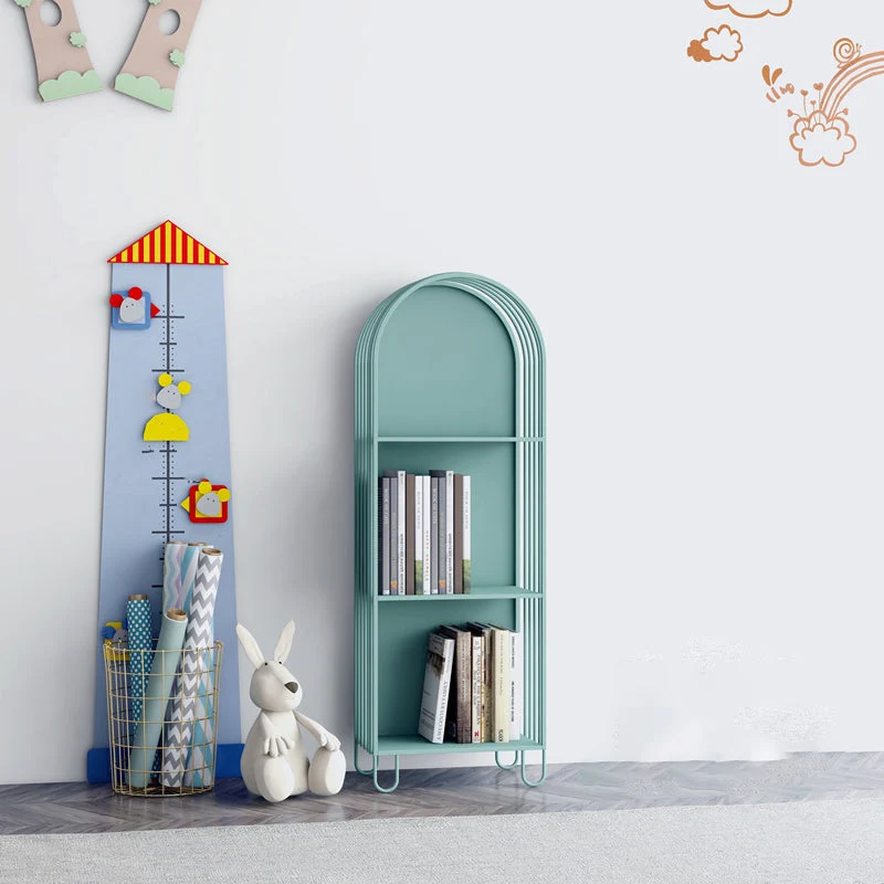 Glam Standard Bookcase Metal Closed Back Bookshelf with Shelves
