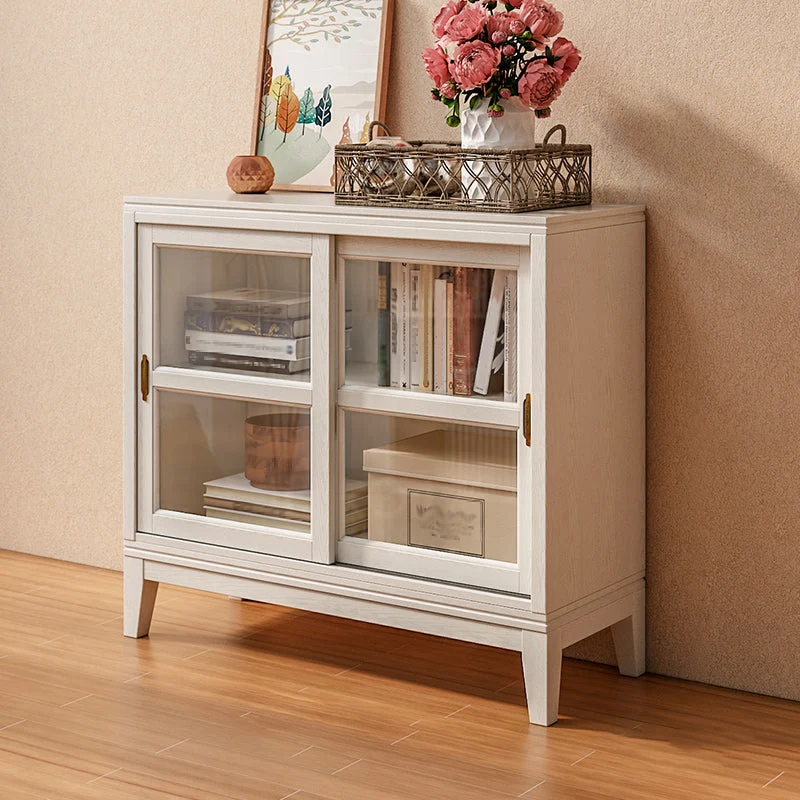 Modern Style Closed Back Book Shelf Wooden Bookcase in White