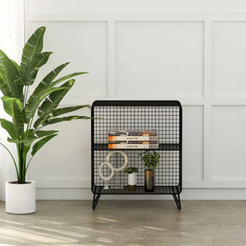 Modern Standard Bookcase Home Office Metal Bookshelf with Shelves