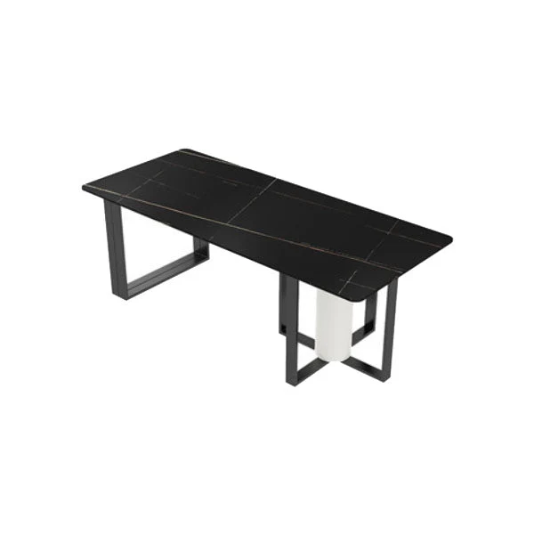 Industrial Style Rectangular Writing Desk Stone Top Office Desk