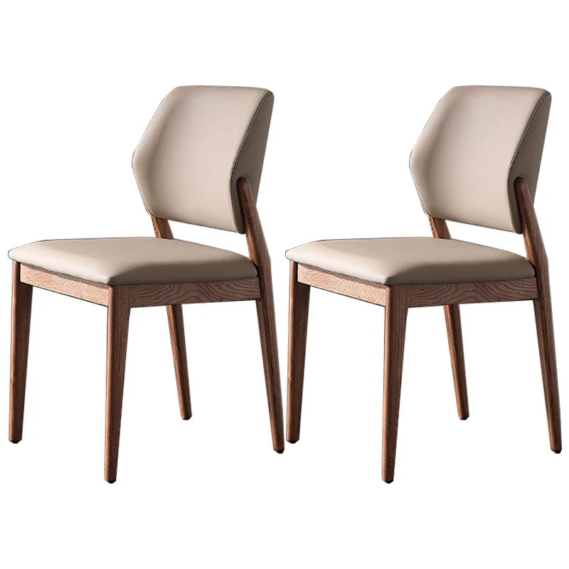 Contemporary PU Leather Dining Room Chairs Wood Dining Chairs for Home Use