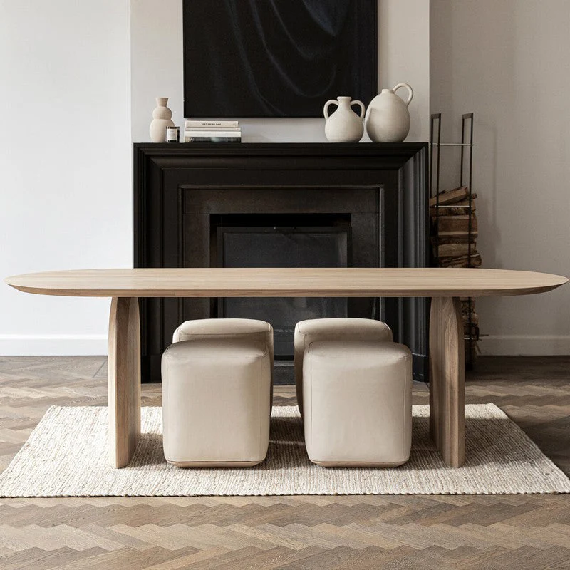 Solid Wood Office Desk Oval Home and Office Writing Meeting Table without Chair