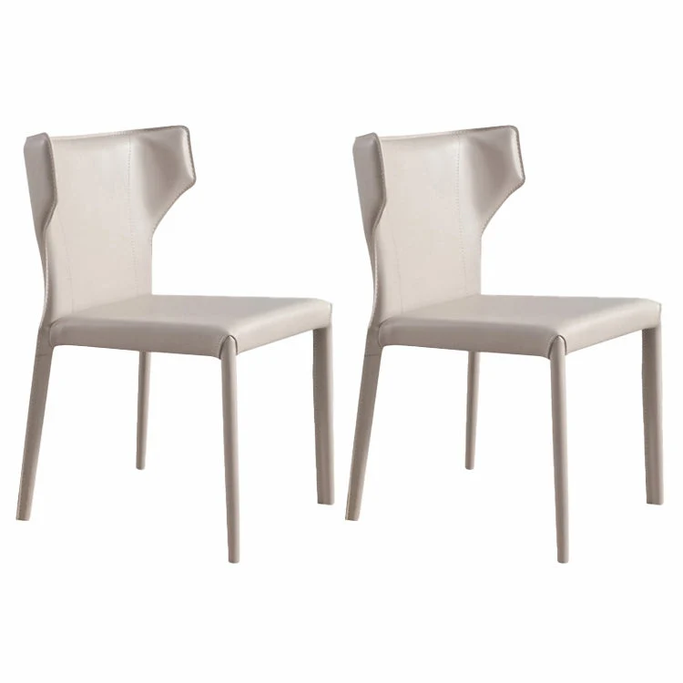 Contemporary Leather Dining Room Chair Wingback Side Armless Chair for Home Use