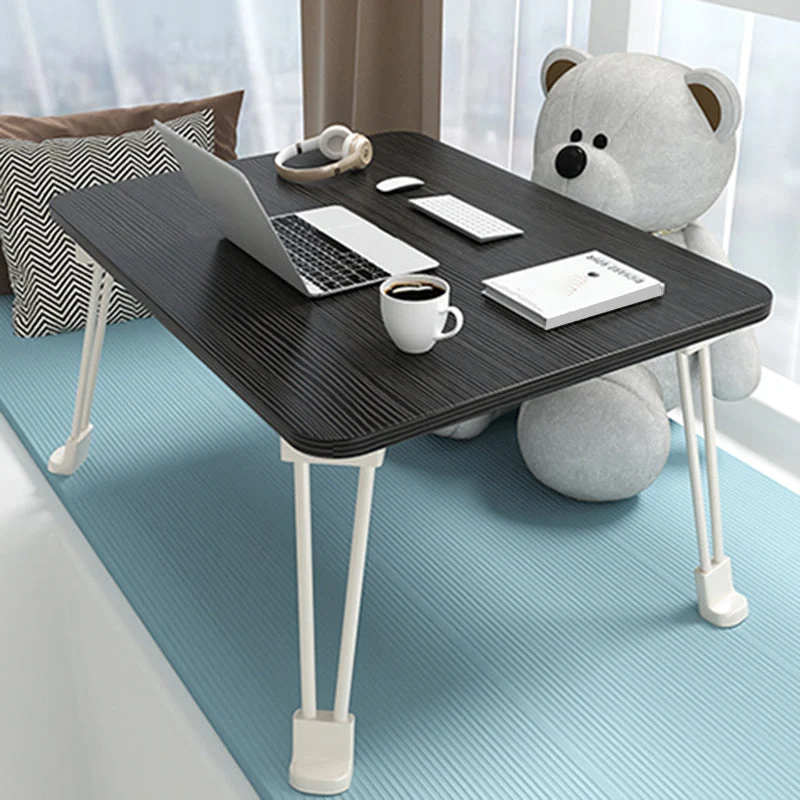 Contemporary Engineered Wood Office Desk Rectangle Metal Base Folding Writing Desk