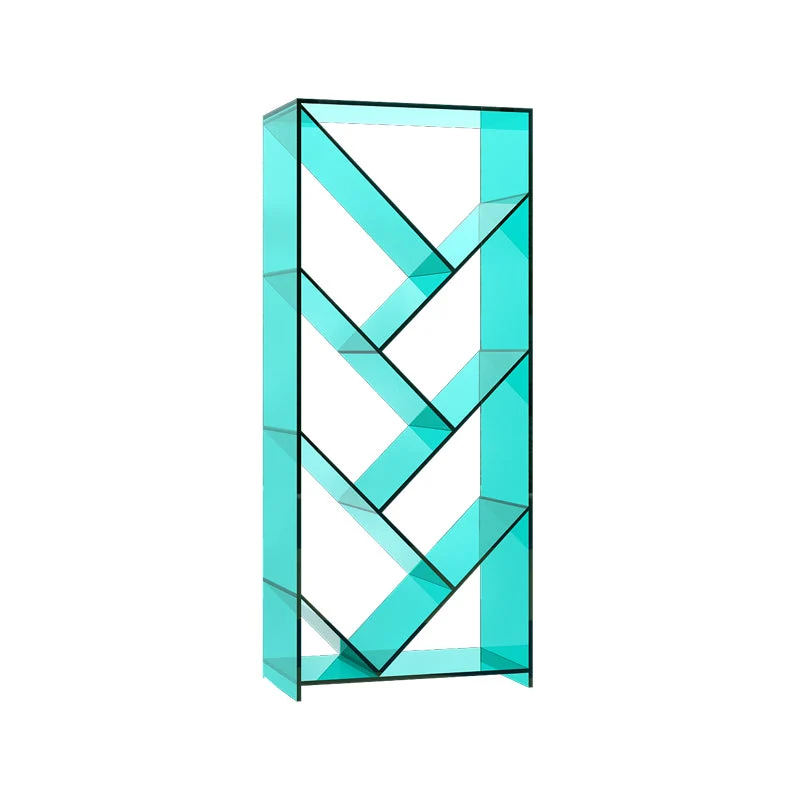 Open Back Standard Bookshelf Acrylic Bookcase with Rectangular Shelves