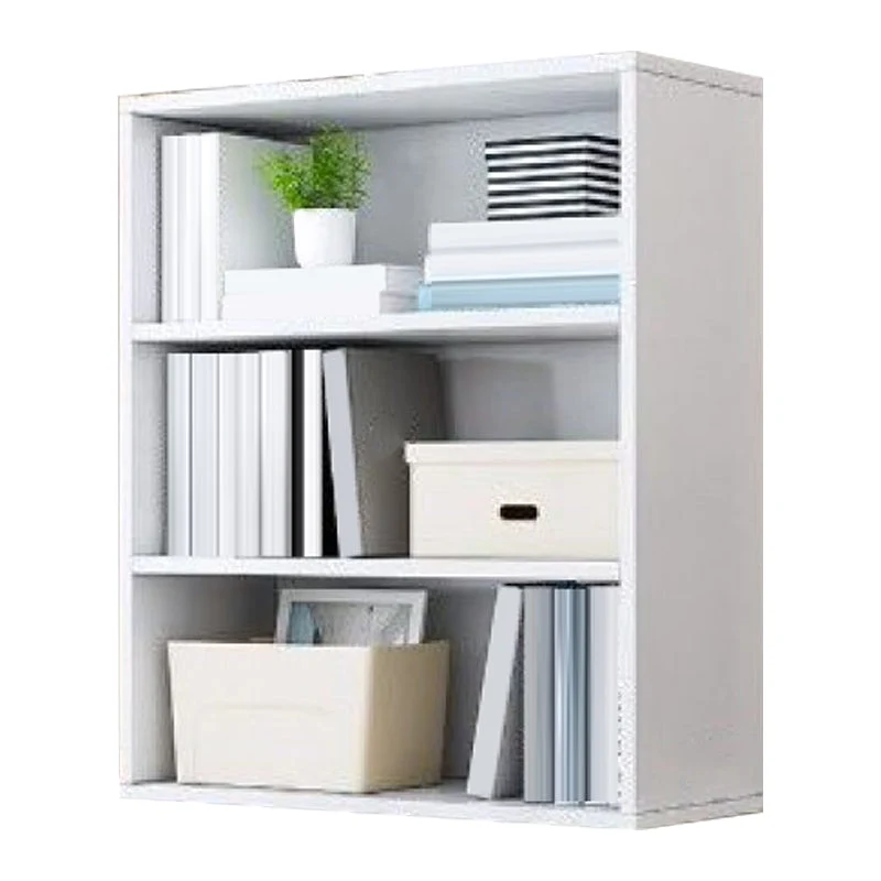 Modern Solid Bookcase Brown Rectangular Bookshelf for Living Room