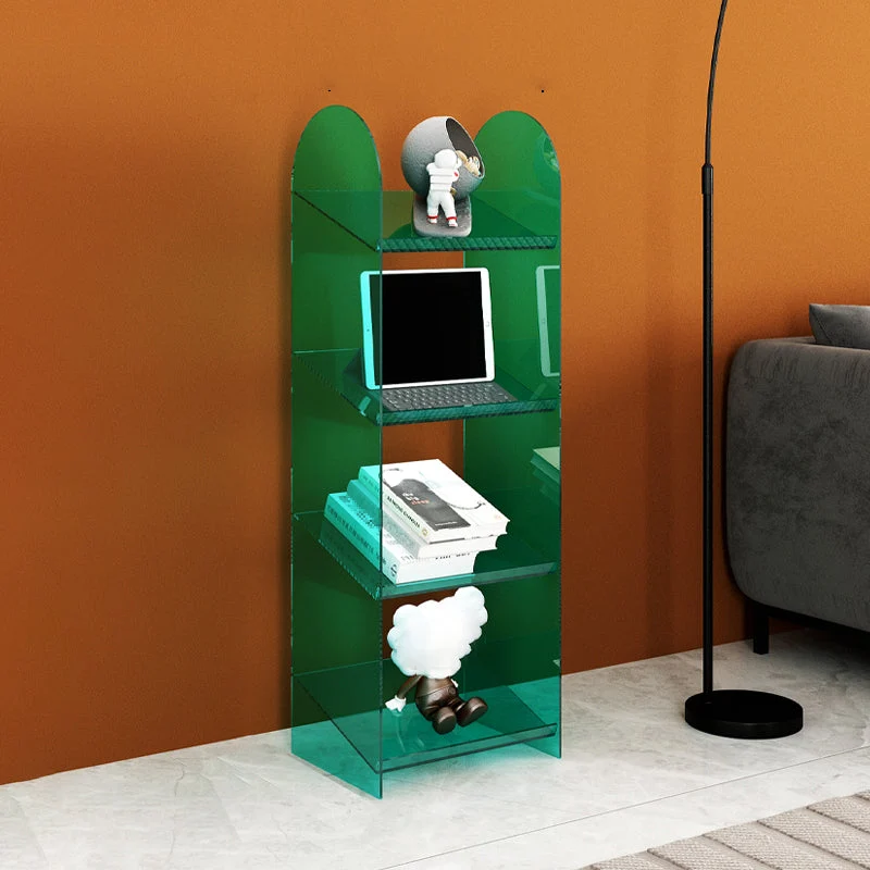 Modern Style Bookshelf Open Back Standard Acrylic Bookcase with Shelves