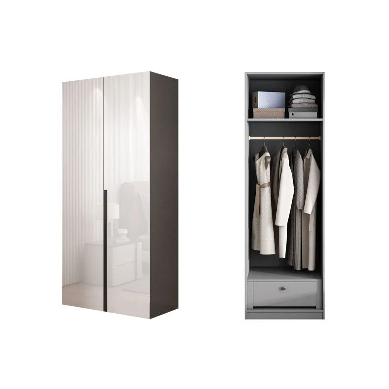 Contemporary Style Wardrobe Cabinet Wood Armoire with Door for Bedroom